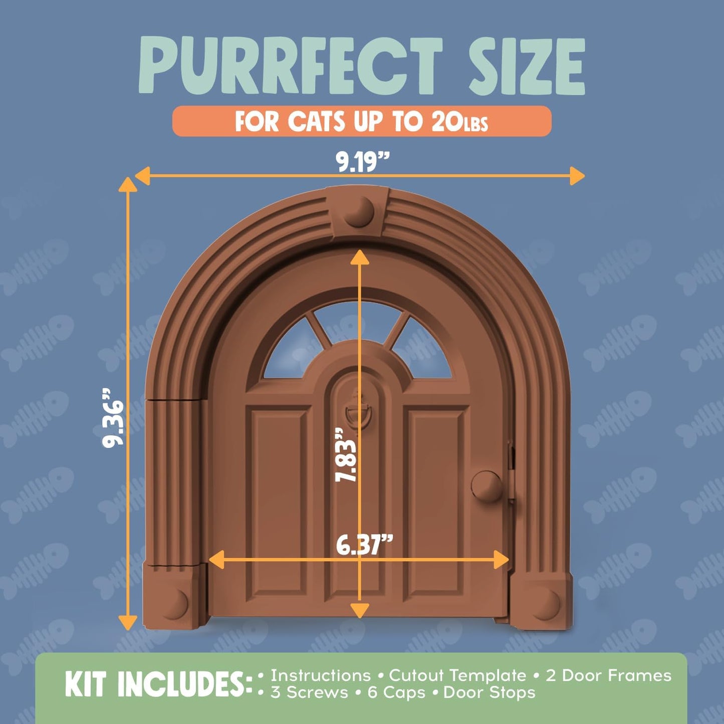 Meow Manor® Cat Door Interior Door - No-Flap, Interior Cat Door for Cats Up to 20 lbs, Easy DIY Setup, Secured Installation in Minutes, No Training Needed…