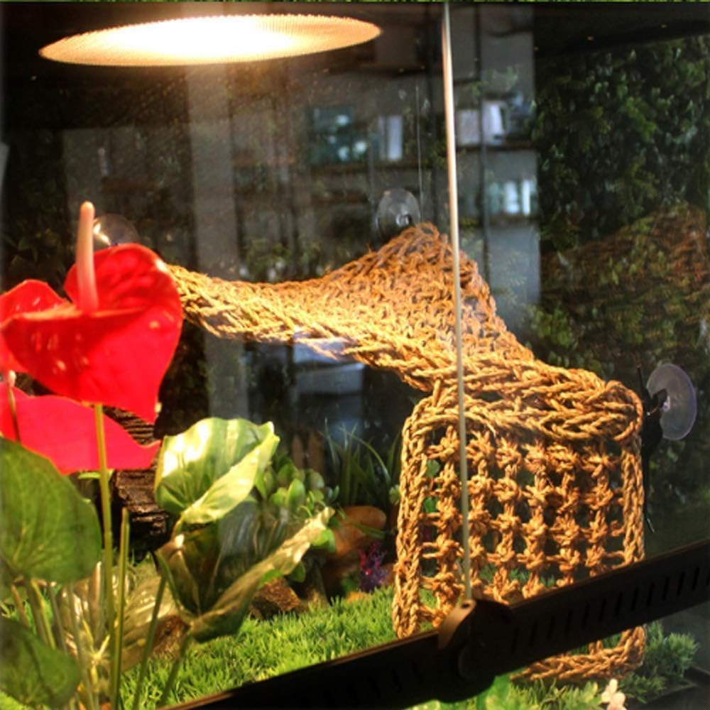 kathson Bearded Dragon Hammock, Bearded Dragon Accessories, Natural Seagrass Reptile Hammock, Reptile Lounger Habitat Decor for Chameleons, Lizards, Geckos, and Snakes（11 x 7.8 x 7.8 inches, 2 PCS）