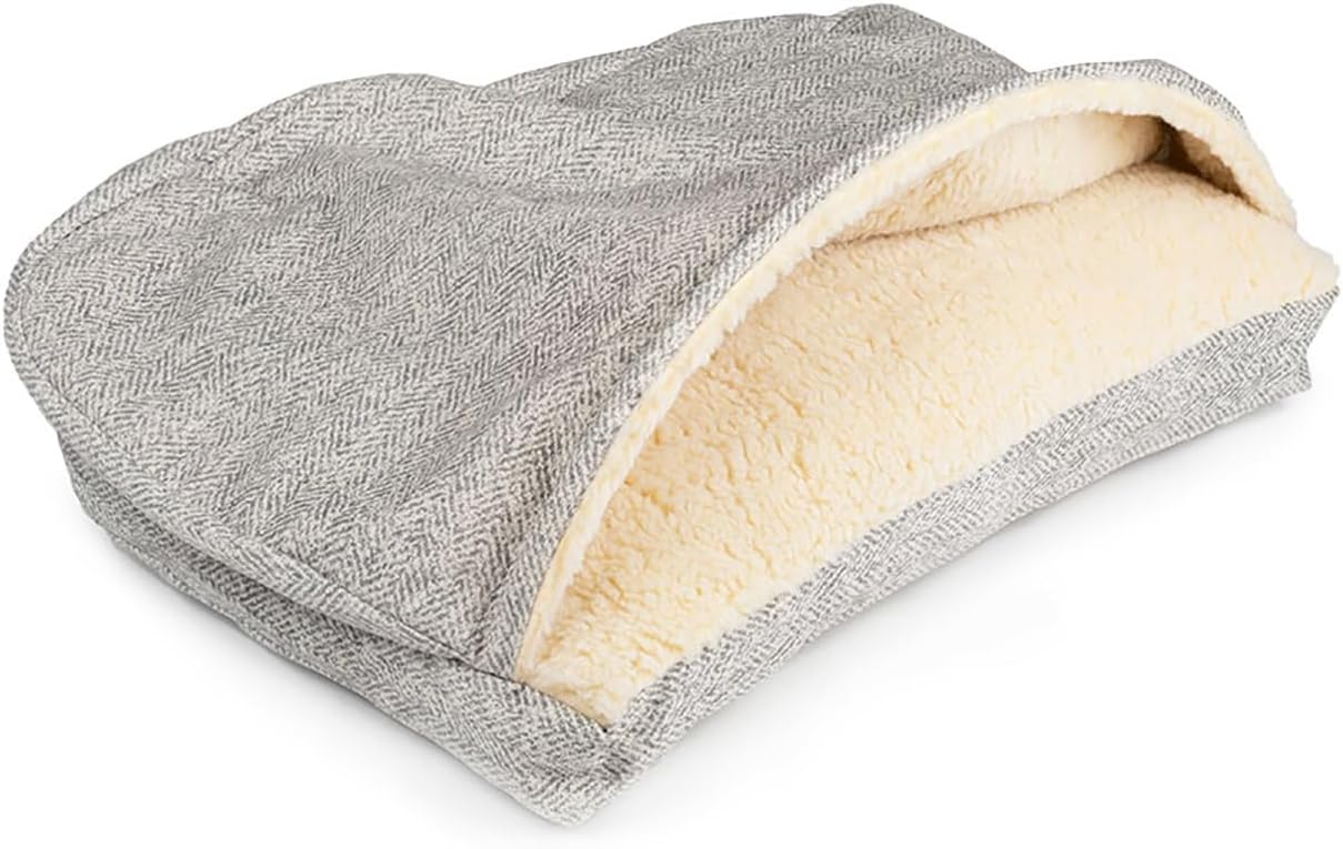 Snoozer Pet Products Luxury Rectangle Cozy Cave Dog Bed with Microsuede, Showdog Collection, Medium, Palmer Dove
