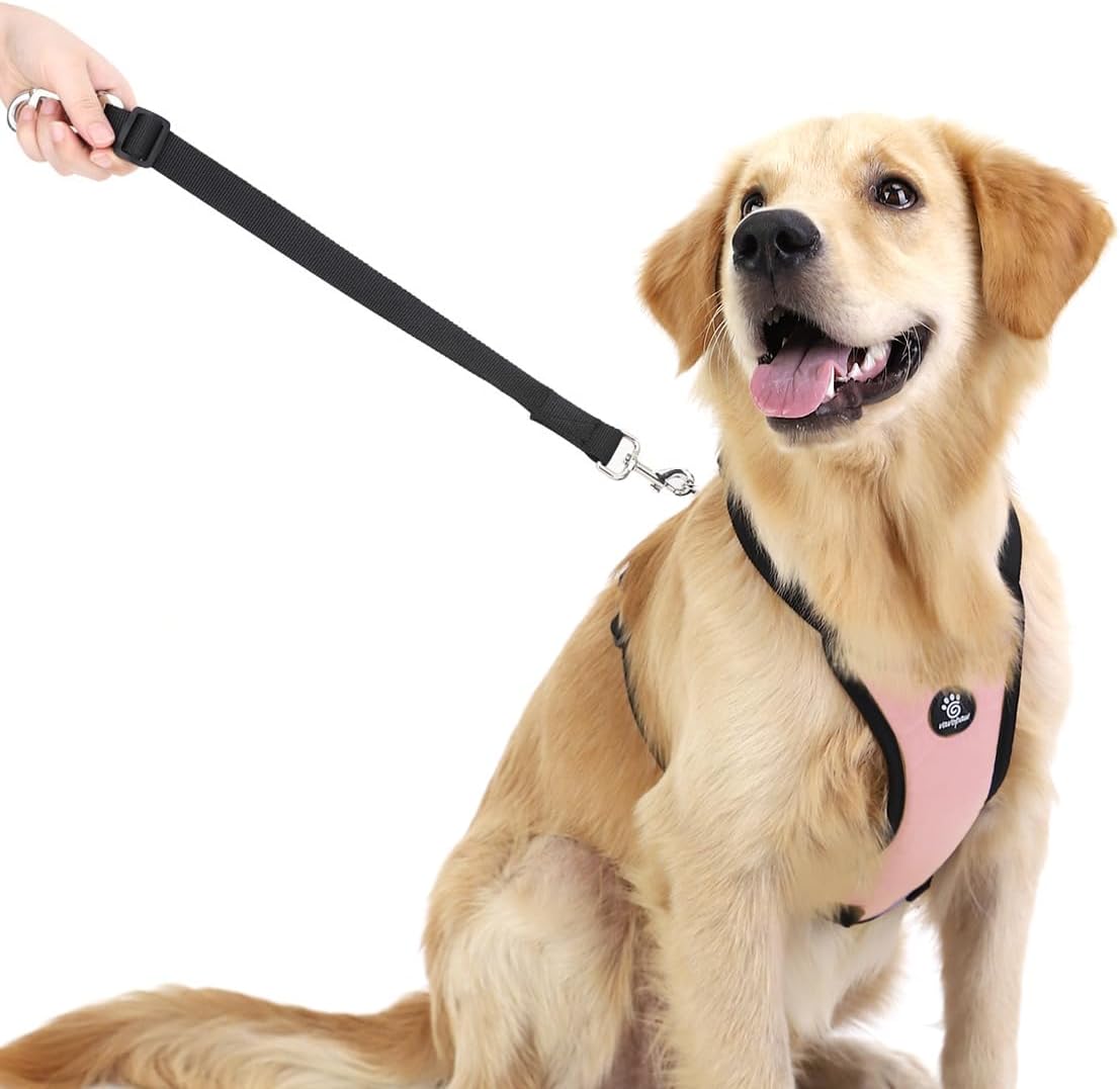 Dog Seat Belt, Safety Vest Dog Car Harness with Adjustable Buckle Dog Seat Belt for Vehicle Nylon Pet Safety Seat Belts Heavy Duty(S, Pink)