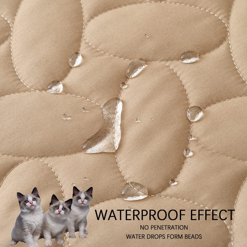 Ameritex Pet Bed Cover Dog Bed Blanket for Sofa and Furniture Waterproof New Pattern Design (40x50 Inch, Beige)