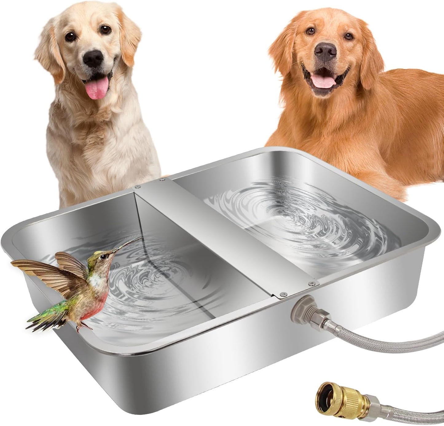 4Gal Automatic Water Bowl Dispenser for Dogs,Pig Waterer,Outdoor Automatic Dog Water Bowl,Stianless Steel Auto Fill Livestock Water Trough with Float Valve for Chicken,Horse,Calf,Dog,Goat