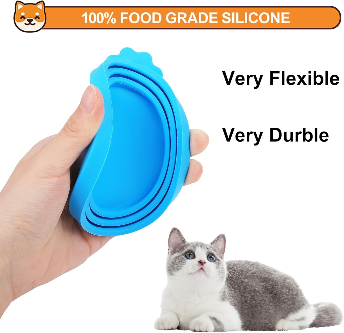 3 Pack Pet Food Can Covers, Silicone Universal Can Lids for Dog & Cat Food, BPA Free, One Fit Most Standard Size Can Lids Top Blue/Green/Black
