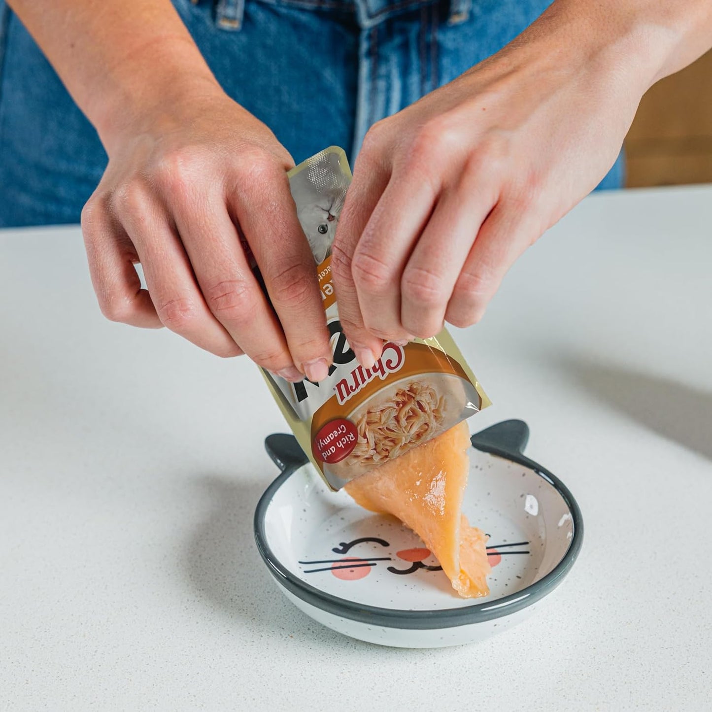 INABA Churu Stew for Cats, Side Dish Pouch with Vitamin E, 1.4 Ounces per Pouch, 12 Pouches, Chicken & Tuna Variety