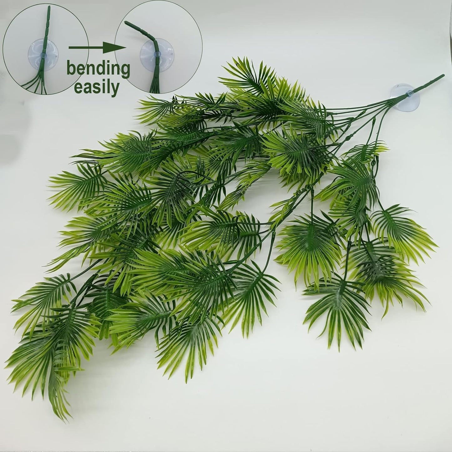 Reptile Plants for Bearded Dragon Tank Accessories, Terrarium Plant Artificial Decor for Snake Cage, Fake Plant for Leopard Gecko Habitat, Lizard Chameleon Ball Pythons (Group ABN)