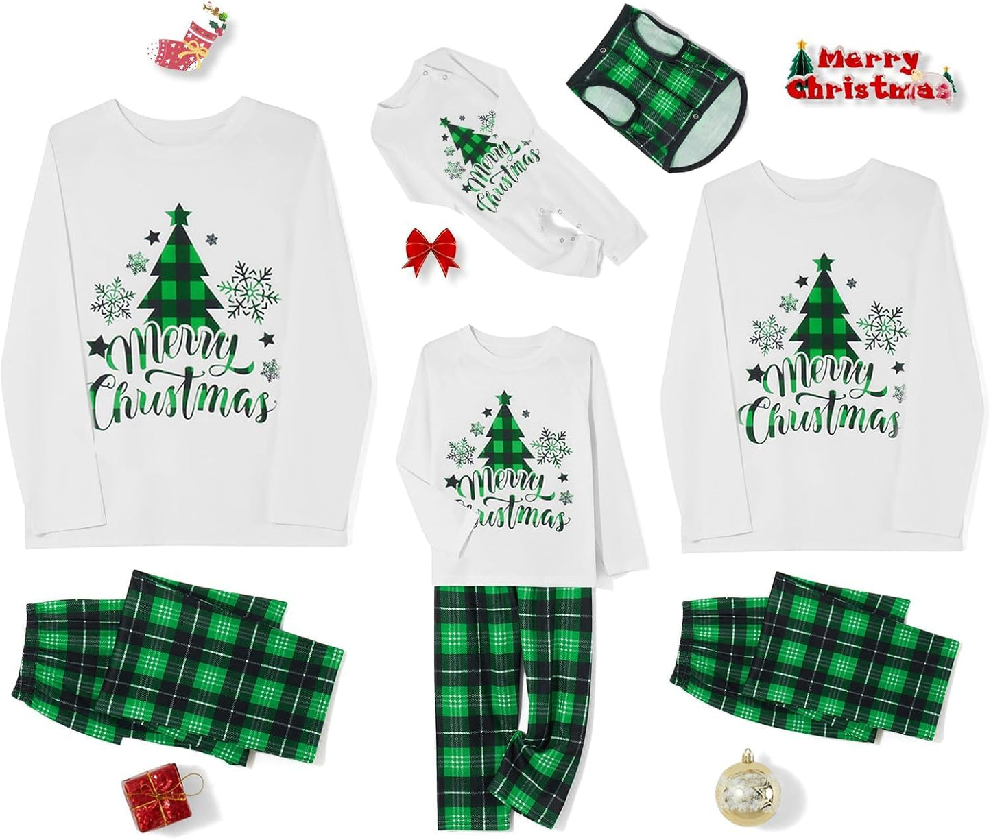Matching Family Christmas Pajamas Set - Xmas Sleepwear PJs
