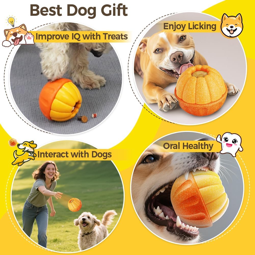 Dog Frozen Treat Toy to Keep Busy, Freezable Fillable Puzzle Treat Dispensing Toys, Dog Chew Toys for Aggressive Chewers, Interactive Enrichment Toys to Reduce Anxiety