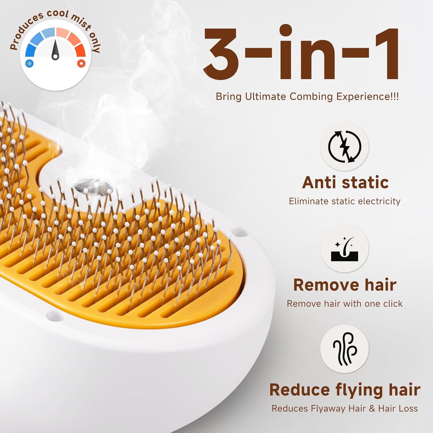 Pet Steam Brush for Dog & Cat – 3-in-1 Spray Hair Removal Comb for Shedding & Grooming Water-Free Shampoo, Bath Gloves,Bath Brush, Tooth & Ear Brush, Towel (10PCS)