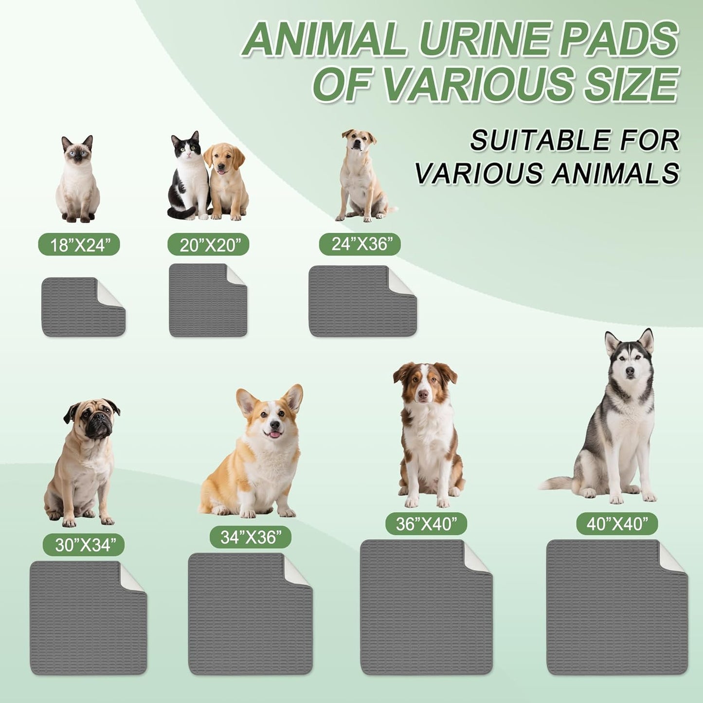 Washable Pee Pads for Dogs, 2 Pack Reusable Puppy Pads Dog Pads, Non-Slip Dog Pee Pads, Leakproof Pet Pee Pads Wee Wee Pads for Dogs. (Dark Grey, 20"x20"(Pack of 2))