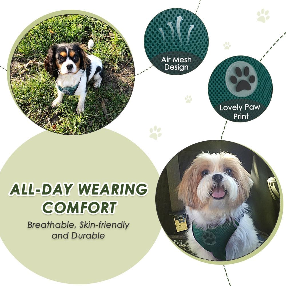 Lukovee Dog Seat Belt for Car, Adjustable Dog Car Harness for Large Medium Small Dogs, Soft Padded & Breathable Mesh Dog Seatbelt with Car Strap and Carabiner((Double Clip 2 in 1),Large)