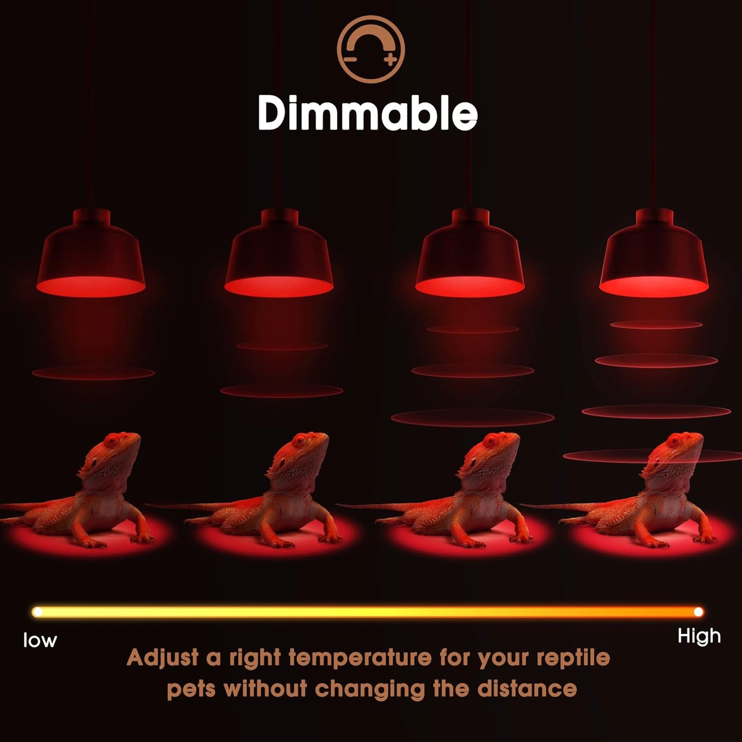 Briignite Reptile Heat Lamp Red, Reptile Night Lamp 50W, G9 Heat Bulb & Dome Reptile Light Fixture, Aluminum Reflector, Dimmable Heat Lamp for Chicken Turtle Snake Gecko Lizard, 2 Pack