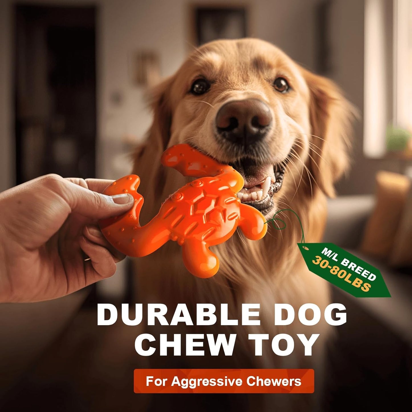 Dog Chew Toy for Aggressive Chewers – Durable Nylon Material, Tough Interactive Dog Toy for Large and Medium Dogs, Perfect for Teeth Cleaning and Gum Health, Christmas Birthday Gifts for Dogs