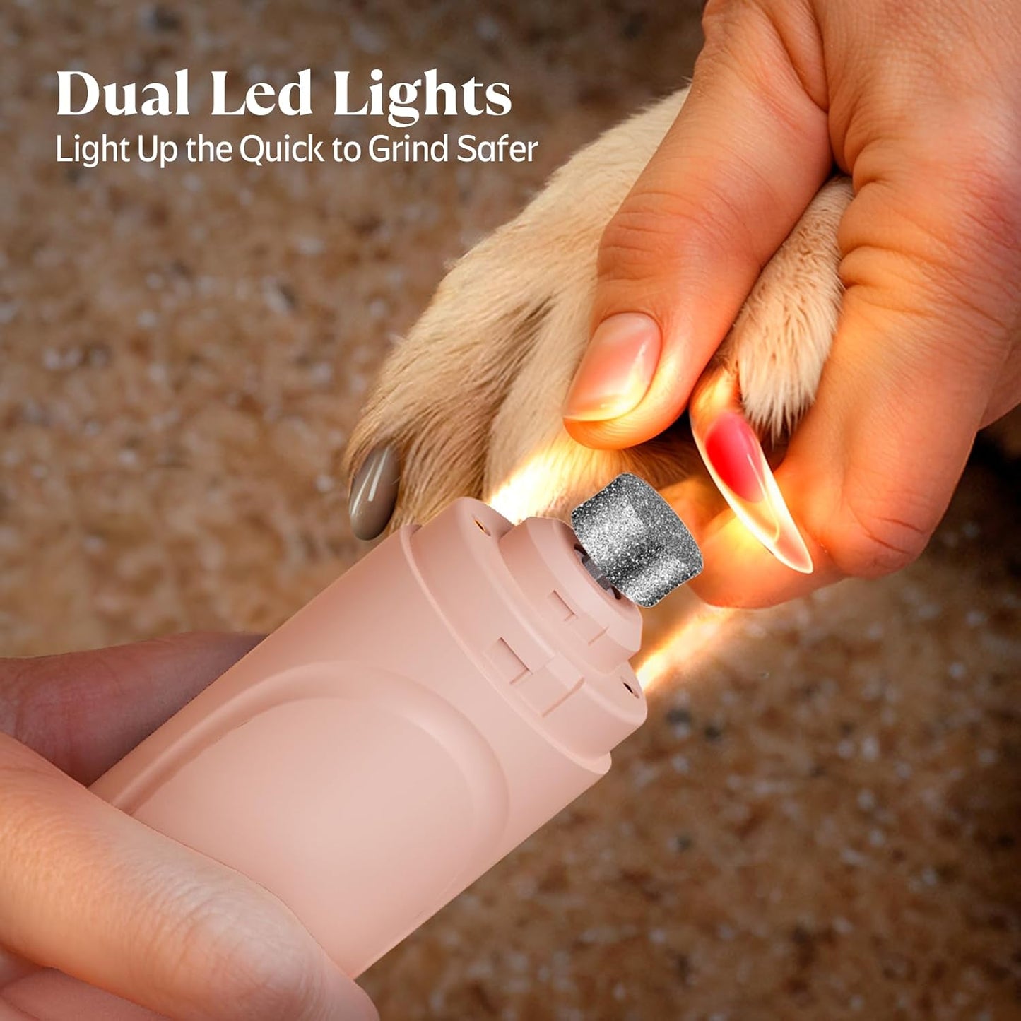 YABIFE Dog Nail Grinder, Dog Nail Trimmers and Clippers Kit, Super Quiet, Rechargeable, for Small Large Dogs Cats Toenail Claw Grooming,3 Speeds