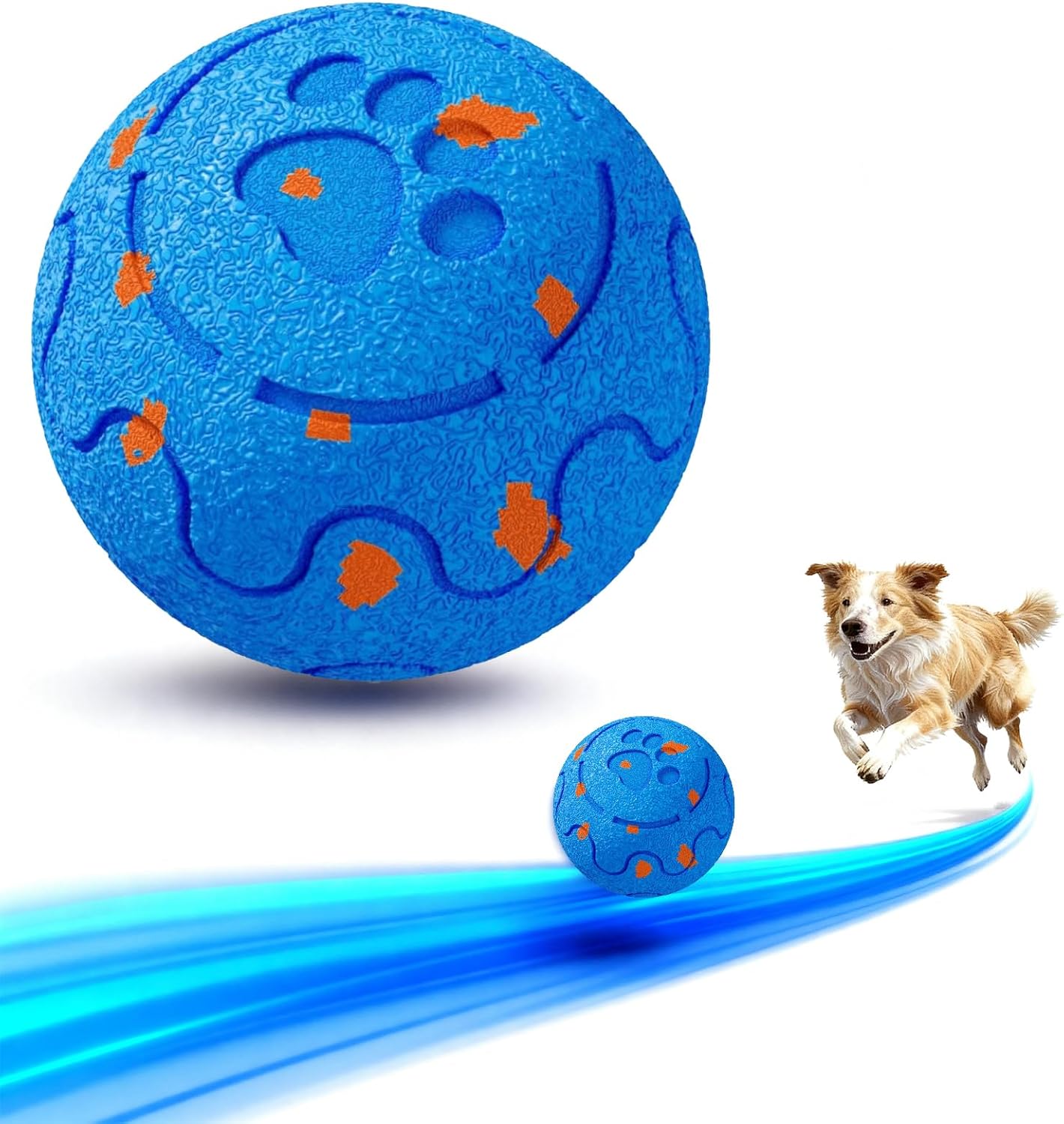 Dog Balls: Interactive Dog Ball, Self-Moving Dog Toy with Auto-Rolling & Bouncing, E-TPU Material, IP54 Waterproof, Motion-Activated, for Small/Medium/Large Dogs (Blue)