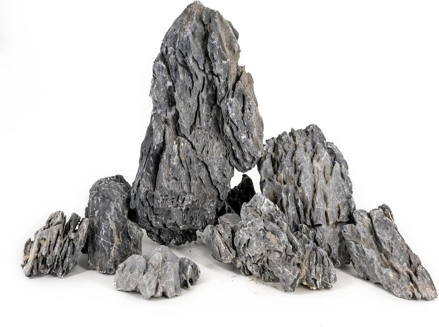 Dragon Stone Aquarium Rock Seiryu Stone for Aquariums, Fish Tanks, Bonsai, Terrariums, Wargaming Dioramas, Indoor or Outdoor Gardens-40Lb(2-10 Inch)
