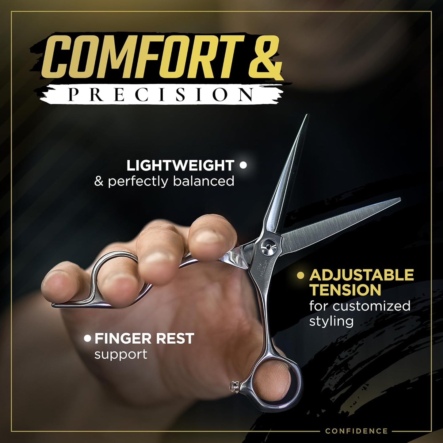 Fagaci Professional Hair Cutting Scissors 5” Japanese Steel for Ultra-Precise Cuts, Razor Sharp Blades Hair Scissors for Women & Men, Extreme Durability Hair Shears, Hair Cutting Barber Scissors