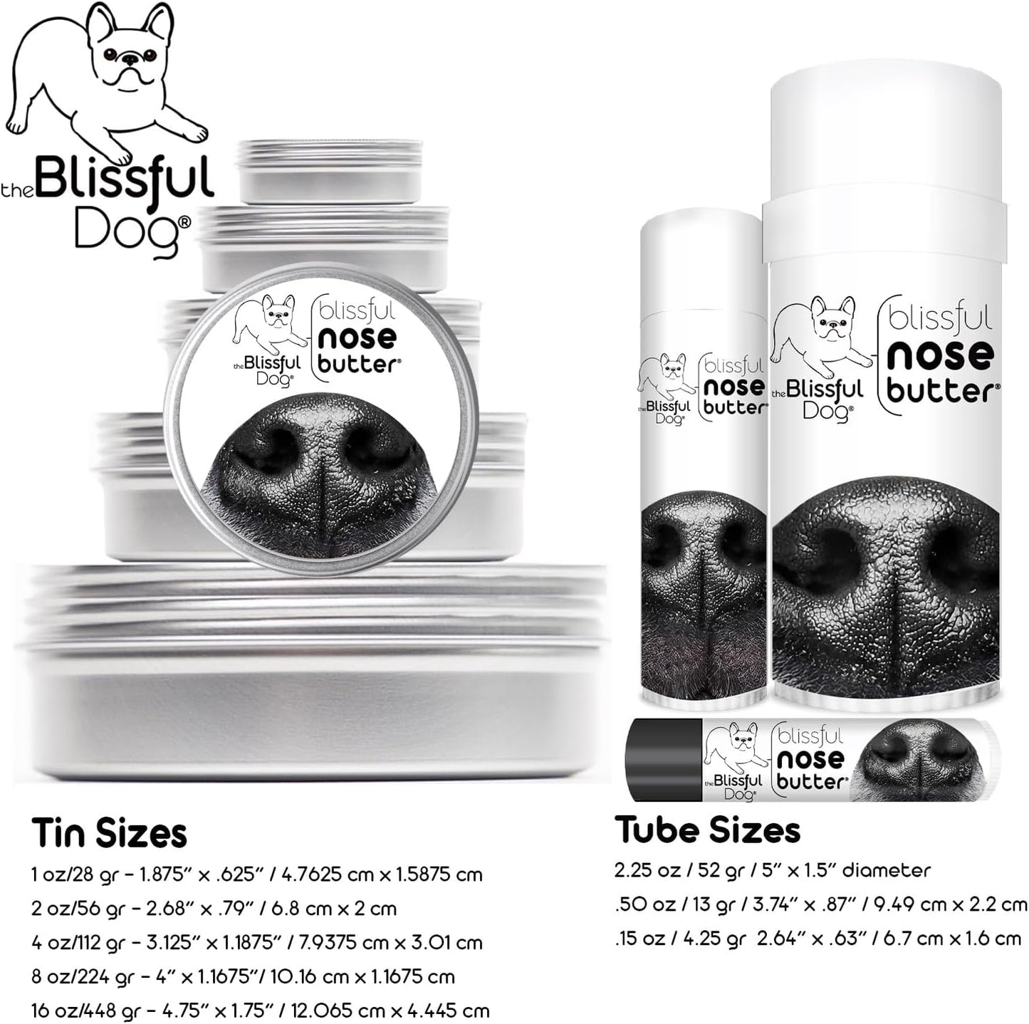 The Blissful Dog Blue French Bulldog Unscented Nose Butter - Dog Nose Butter, 2 Ounce