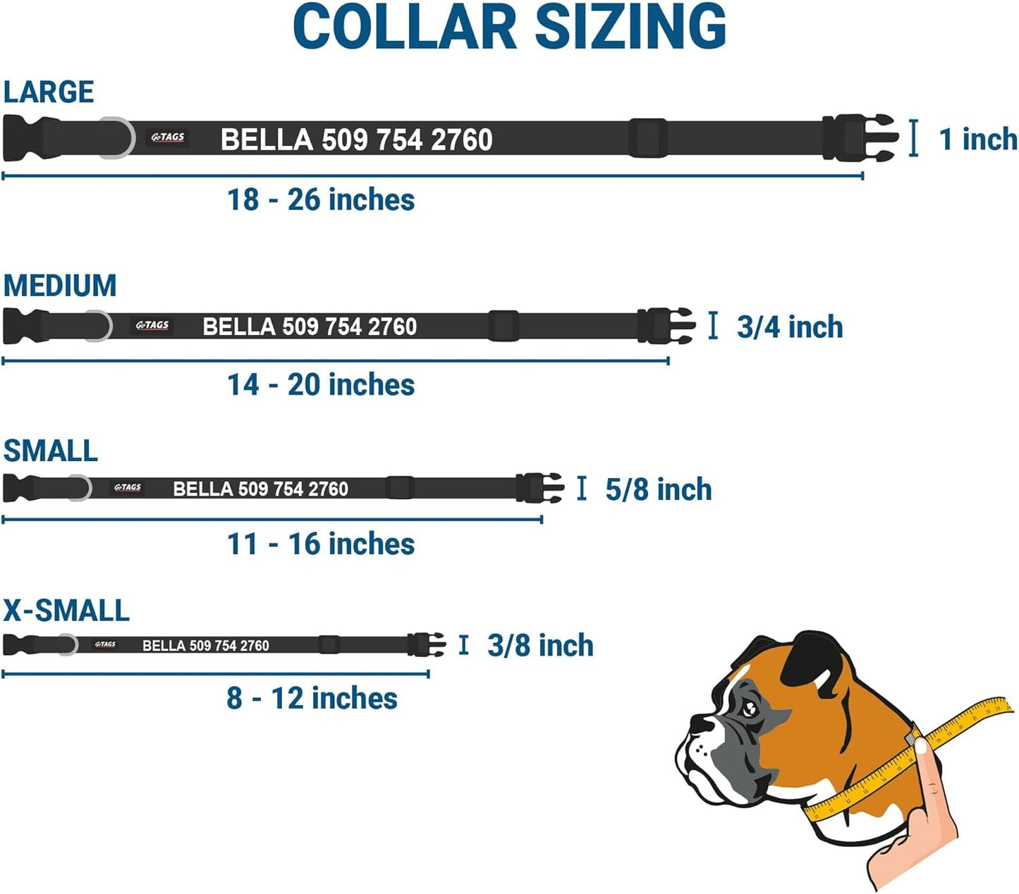 GoTags Personalized Dog Collar with Nameplate, Adjustable Dog Collar with Custom Engraved Slide On Pet ID Tag in Stainless Steel, Silent, No Noise Dog Tag (Hunter Green, Small)