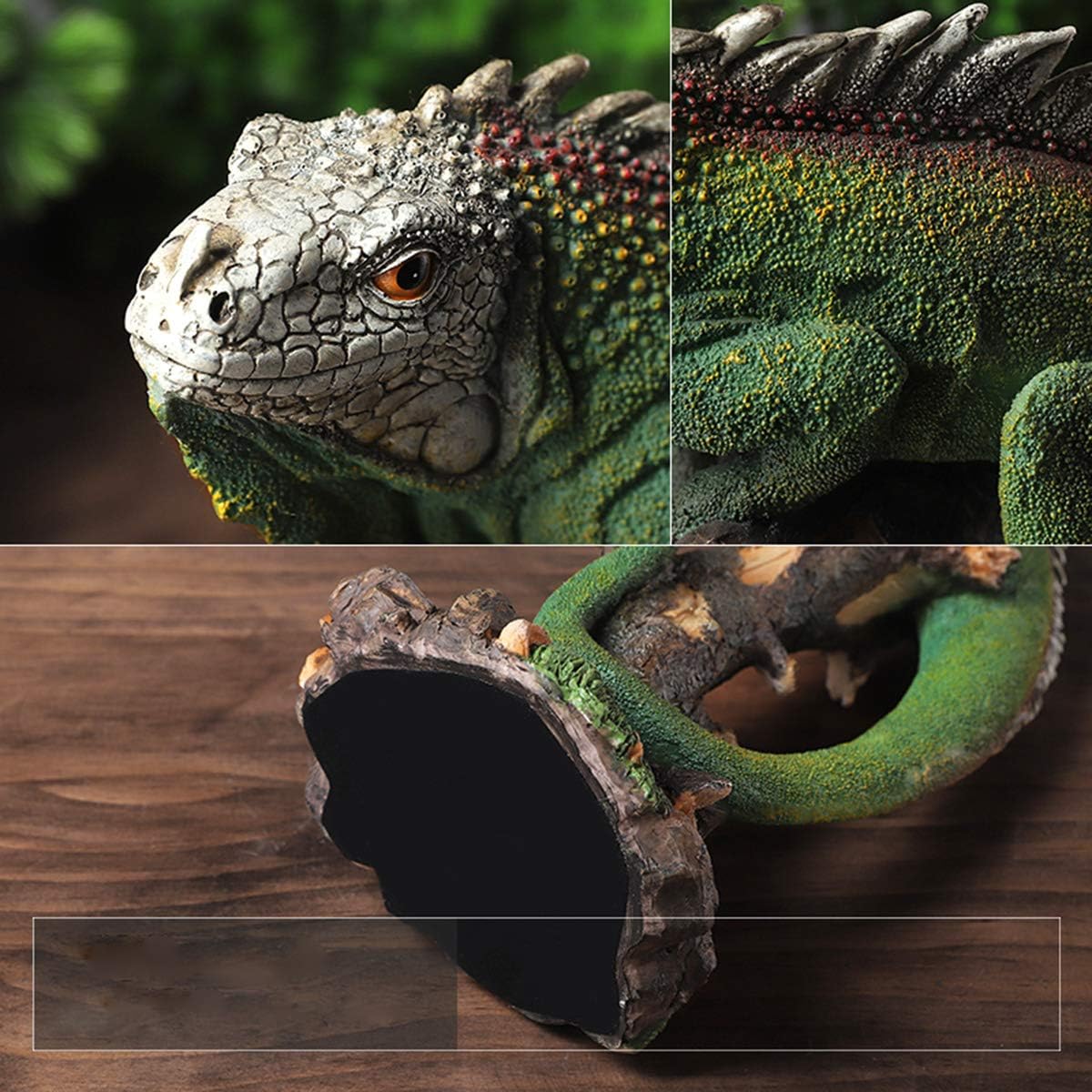 14 Inch Lizard Statue Resin Sculpture Decor Figurines for Home Decor Accents, Living Room Bedroom Office Decoration - Animal Sculptures Collection for Lizard Lovers