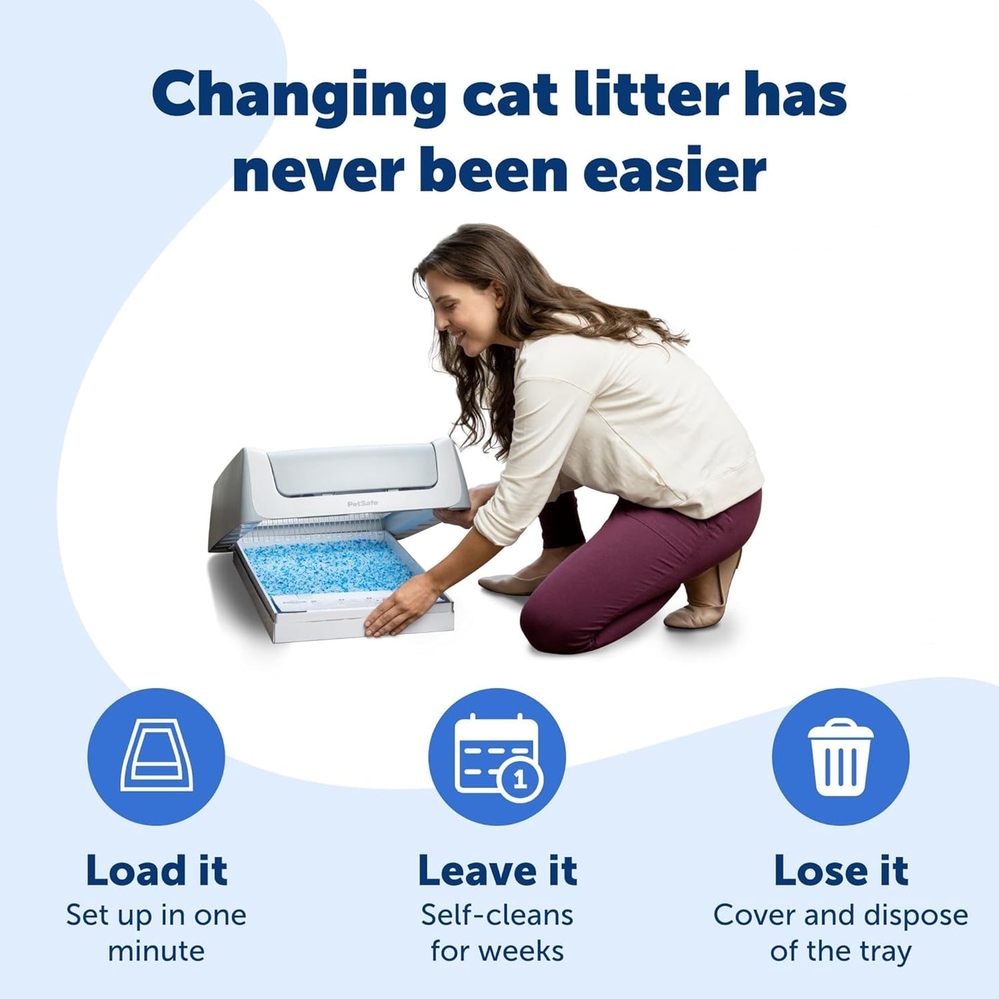 PetSafe ScoopFree Disposable Crystal Cat Litter Tray - Easy Cleaning Box - Refill Tray for Electric Litter Box - Fresh Scent - 4.3 lb Bags - 6 Pack