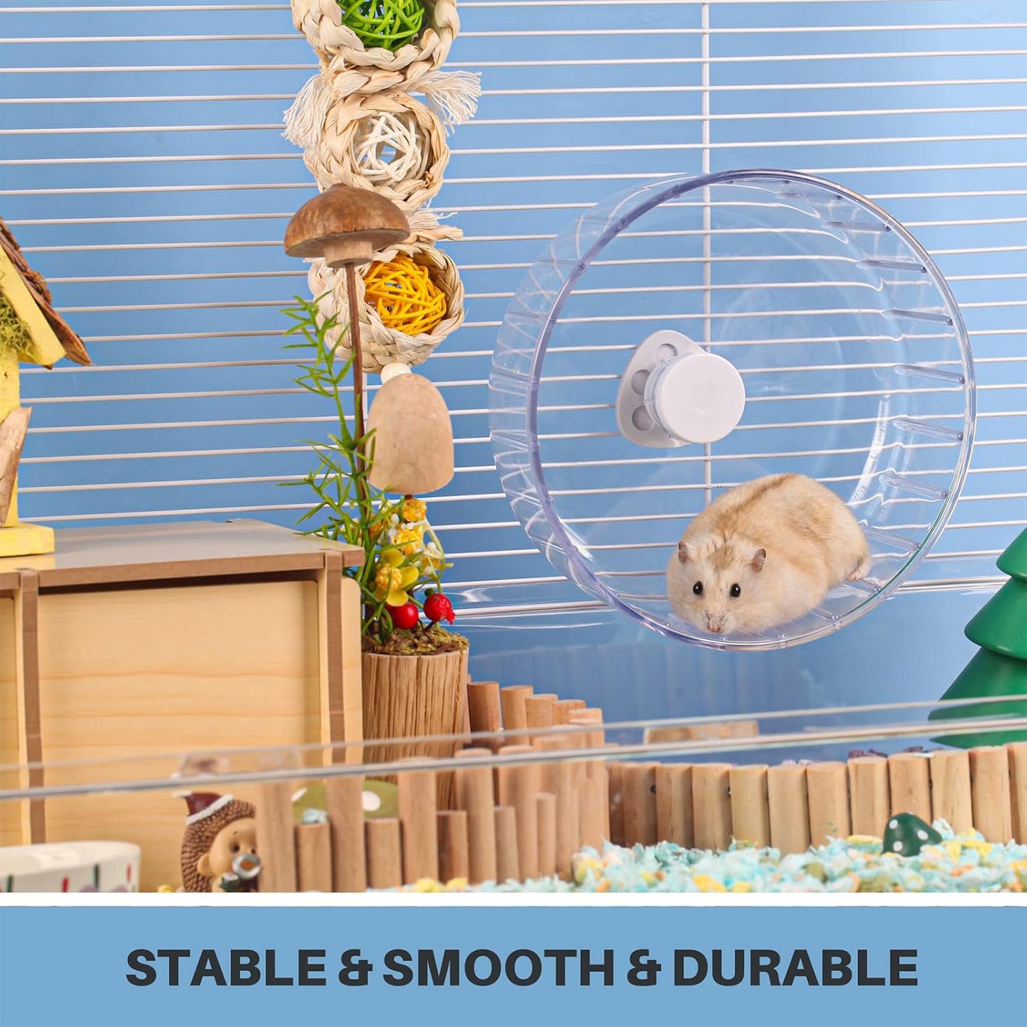 BUCATSTATE Silent Hamster Wheel, 6.7in Exercise Wheel for Gerbil, Dwarf Syrian Hamster, Rat, Mice