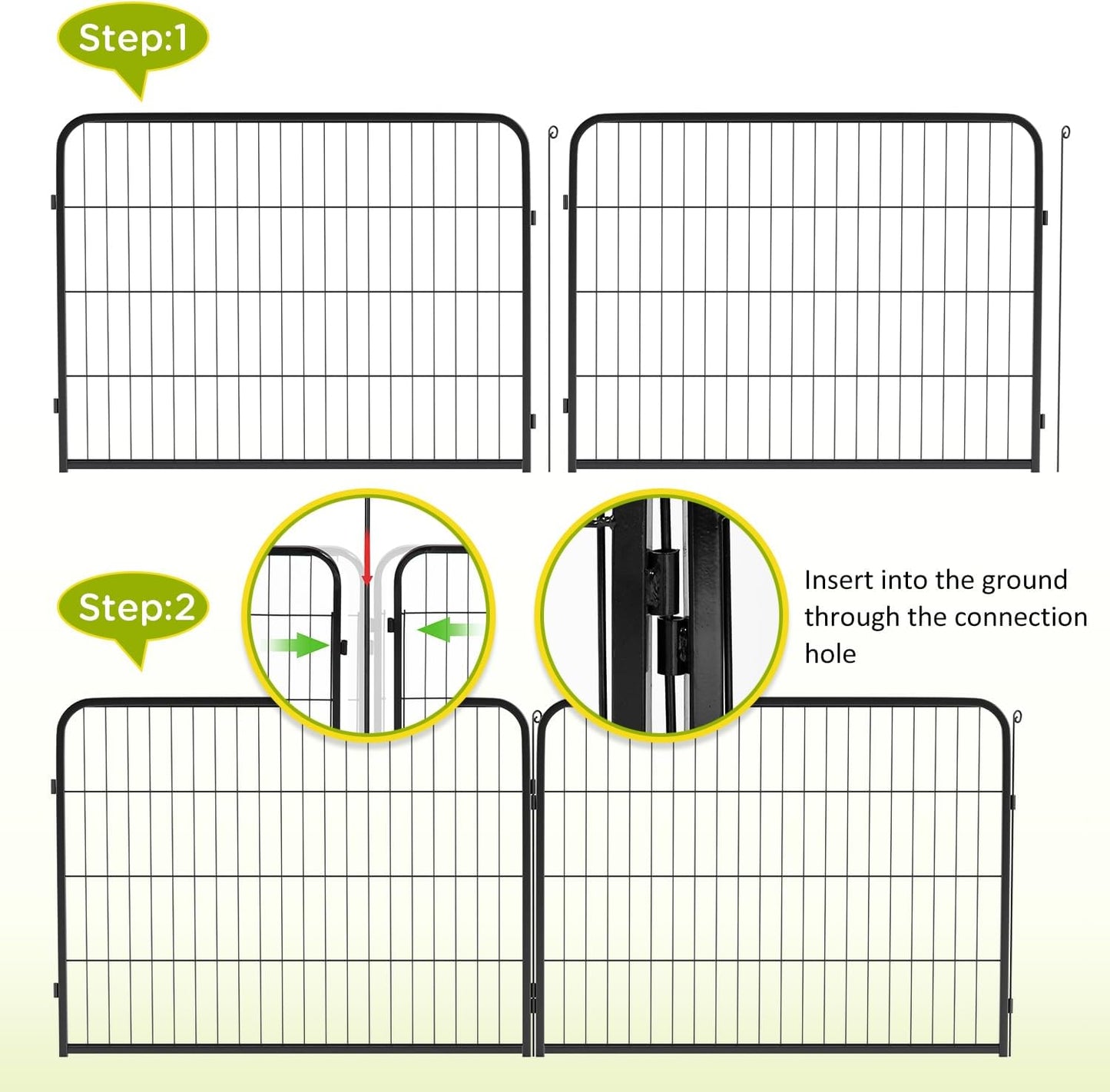 BestPet | Dog Playpen | 24 Inch, 6 Panels | Heavy Duty Metal Pet Exercise Pen | Indoor Outdoor Fence Panels | Rust-Resistant, Removable, Tool-Free Setup | Anti-Skid, Expandable Design