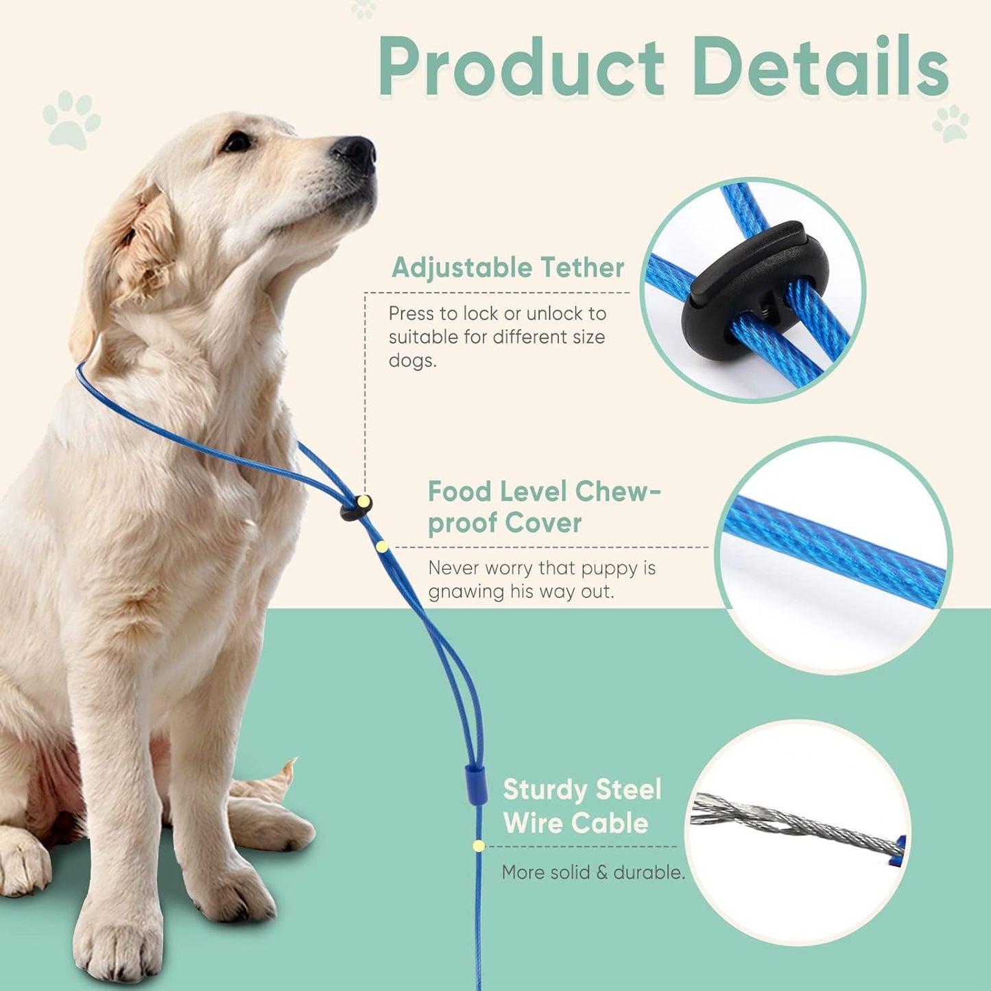 Petbobi Dog Bathing Tether with Heavy Suction Cup, Pet Grooming Tub Restraint Leash with Dog Scrubber for Bath, Adjustable Cat Fixed Safety Rope for Shower, Blowing, Trimming, Brushing Pet