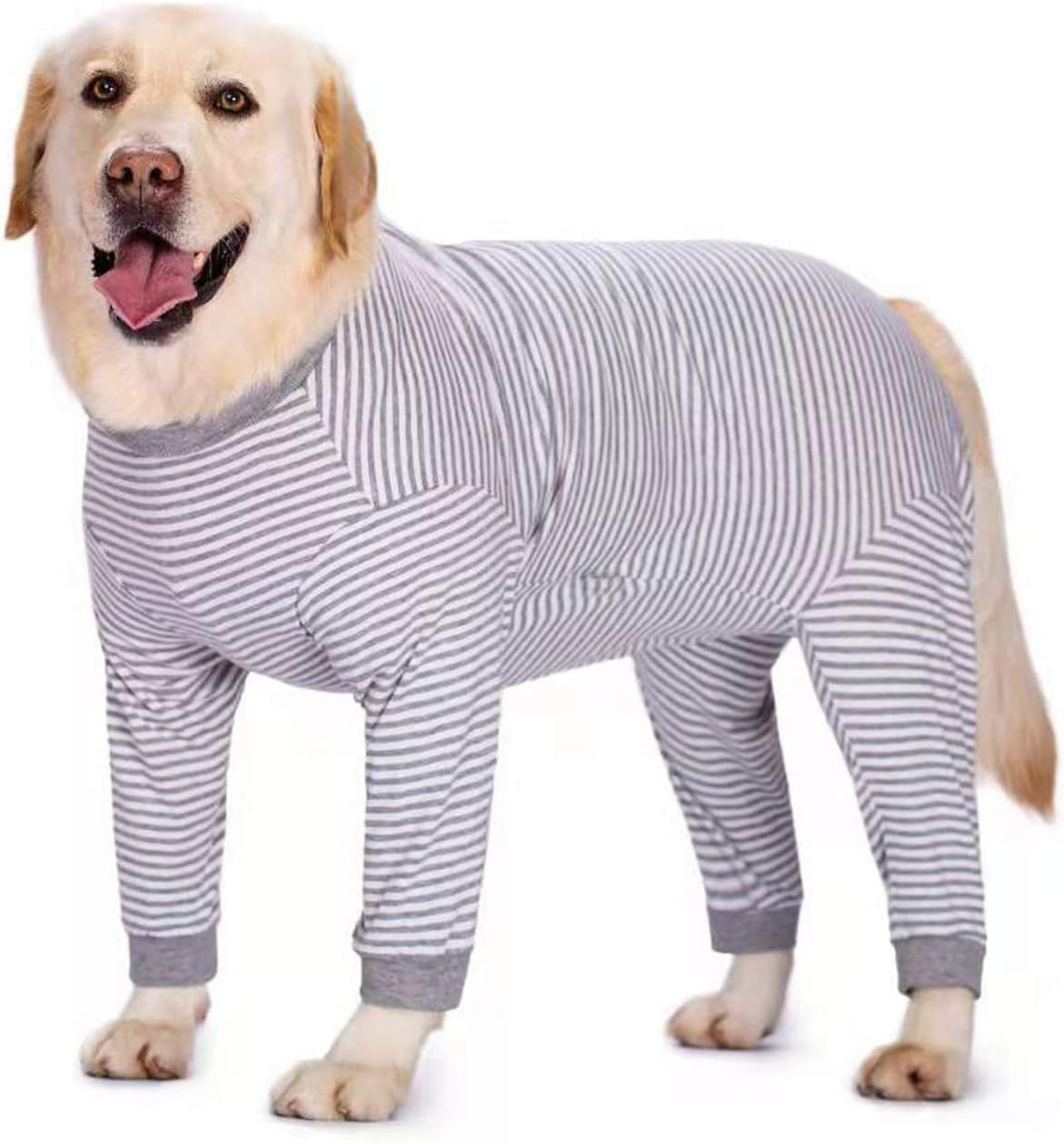 Yeapeeto Dog Onesie Surgery Recovery Suit for Large Medium Bodysuit Dogs Pajamas PJS Full Body for Shedding, Prevent Licking, Wound Protection, Cone Alternative (3XL, Grey)