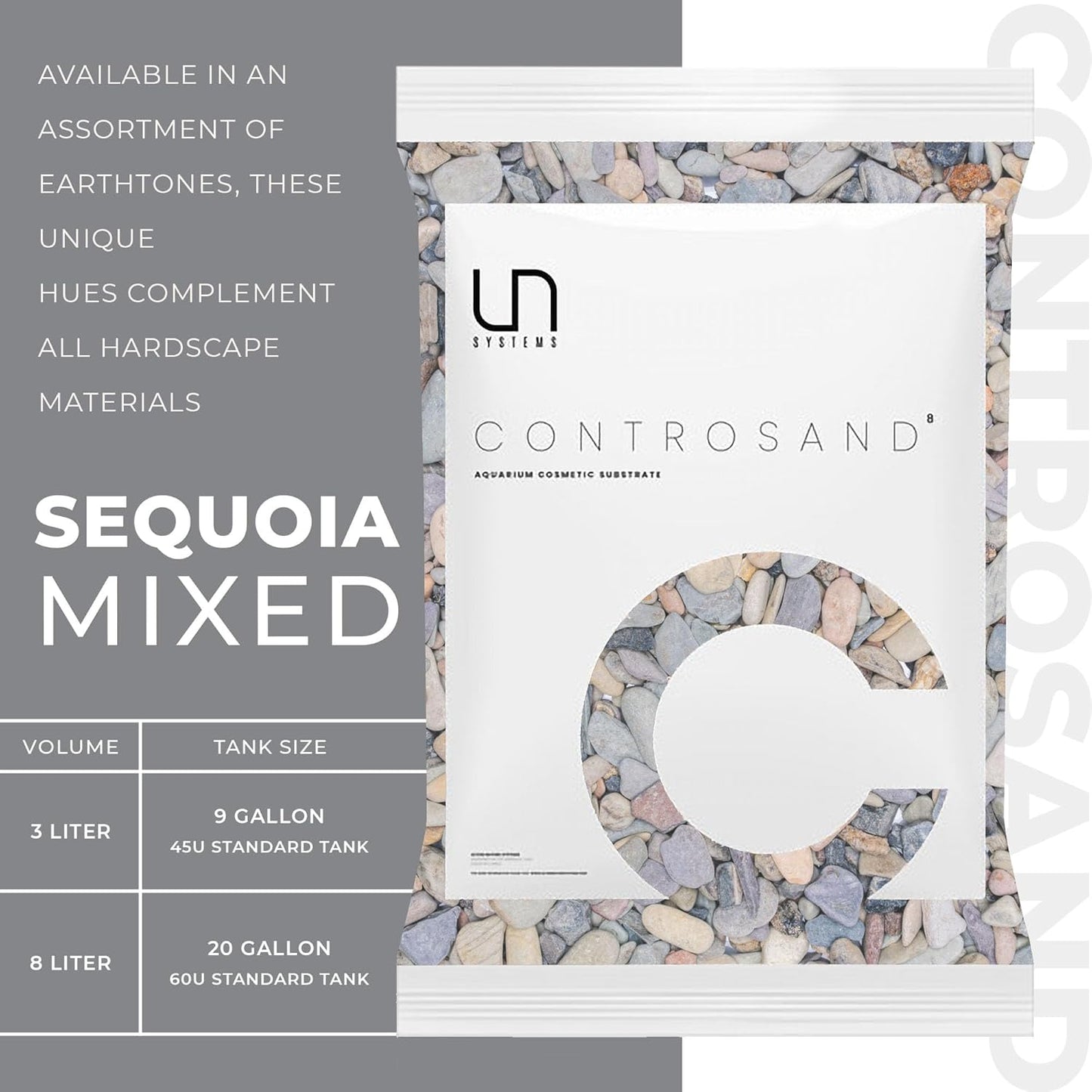 Ultum Nature Systems Controsand Sequoia Gravel (3L) - Small Pebbles for Fish Tank - Planted Aquarium Rocks - Fish Tank Substrate - Aquarium Pebbles - Versatile Fish Tank Stones