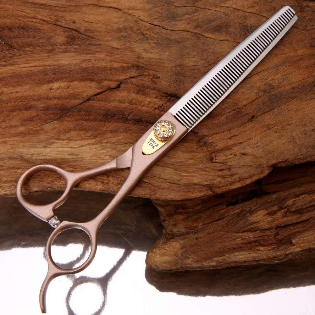 Fenice Peak Professional Thinning Scissors for Dog Cat 7/7.5'' Pet Grooming Scissors 440C Stainless Steel Thinning Shears for Dogs 50/56 Teeth