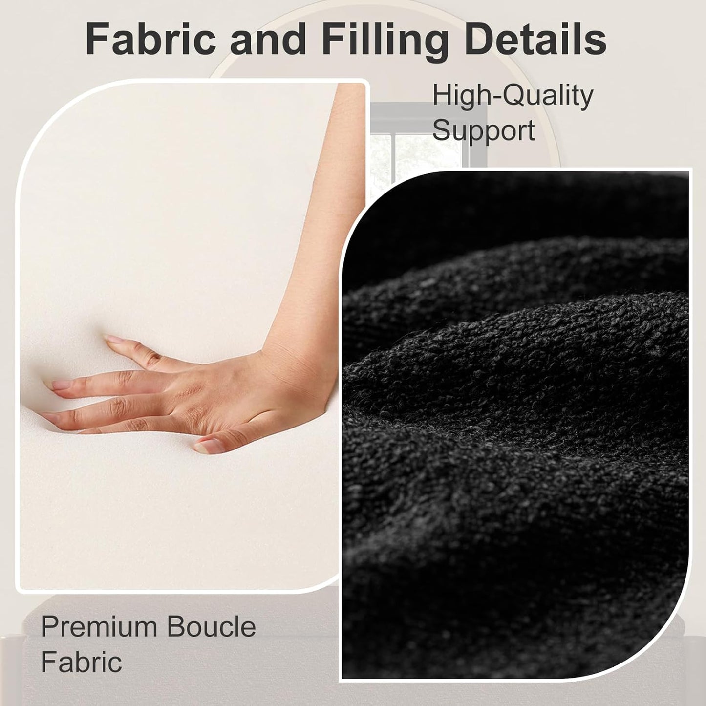 Storage Ottoman Bench, End of Bed Bench for Bedroom, 47" Boucle Upholstered Entryway Shoe Seat Benchs, Holds up to 660 lb Storage Ottoman, Padded Blanket Chest Stool Foot Rest for Living Room Black