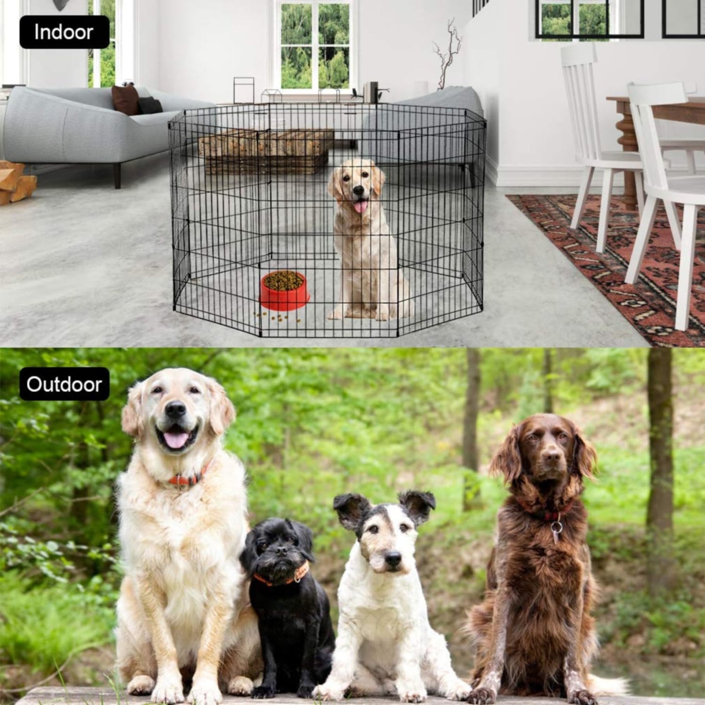 BestPet 36" Tall Dog Playpen Crate Fence Pet Kennel Play Pen Exercise Cage
