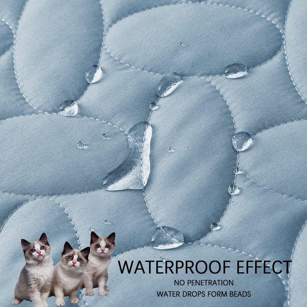Ameritex Pet Bed Cover Dog Bed Blanket for Sofa and Furniture Waterproof New Pattern Design (68x82 Inch, Light Blue)