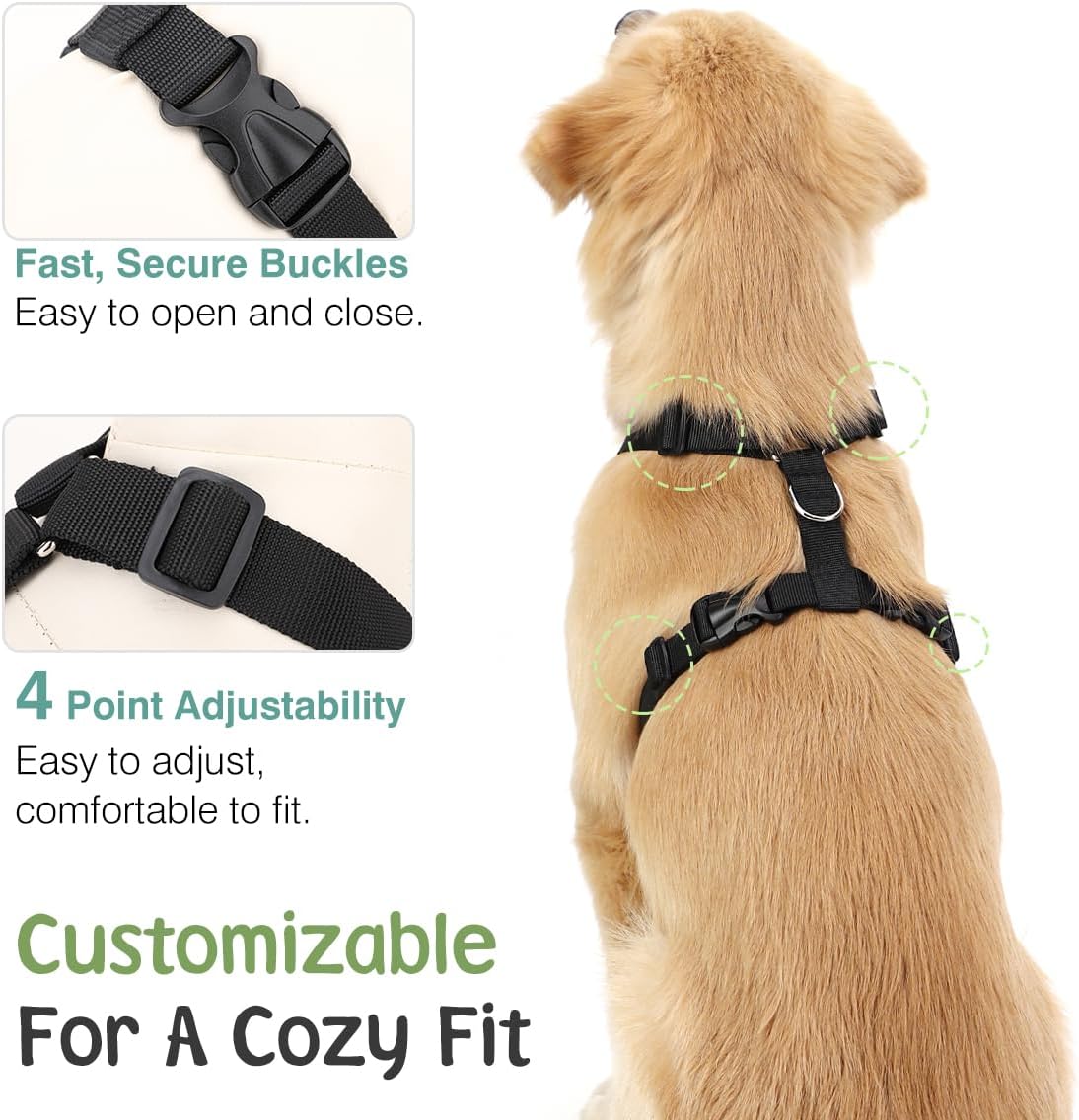 Dog Seat Belt, Safety Vest Dog Car Harness with Adjustable Buckle Dog Seat Belt for Vehicle Nylon Pet Safety Seat Belts Heavy Duty(S, Pink)