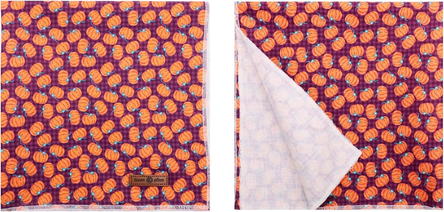 Lionet Paws Halloween Dog Bandana for Small Medium Large Dogs, Cat Dogs Kerchief Triangle Bibs Scarf Pumpkin for Girl or Boy