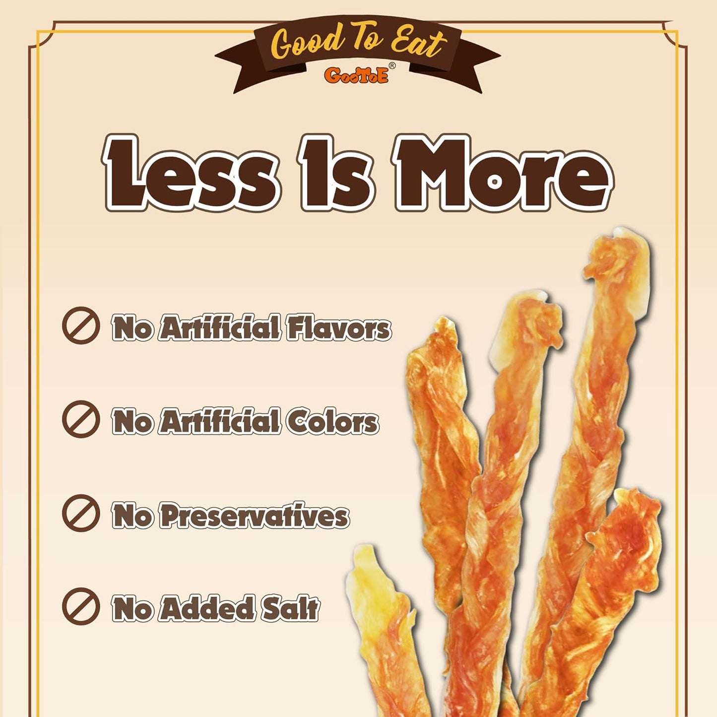 Gootoe Turkey Tendon Dog Treats – 100% USA-Sourced, Natural Snack, Premium Training Chews, Hypoallergenic, Reseal Value Bags, Size for Medium & Small Dogs, Braid (Medium) 3.17 oz/Pack (90gm)