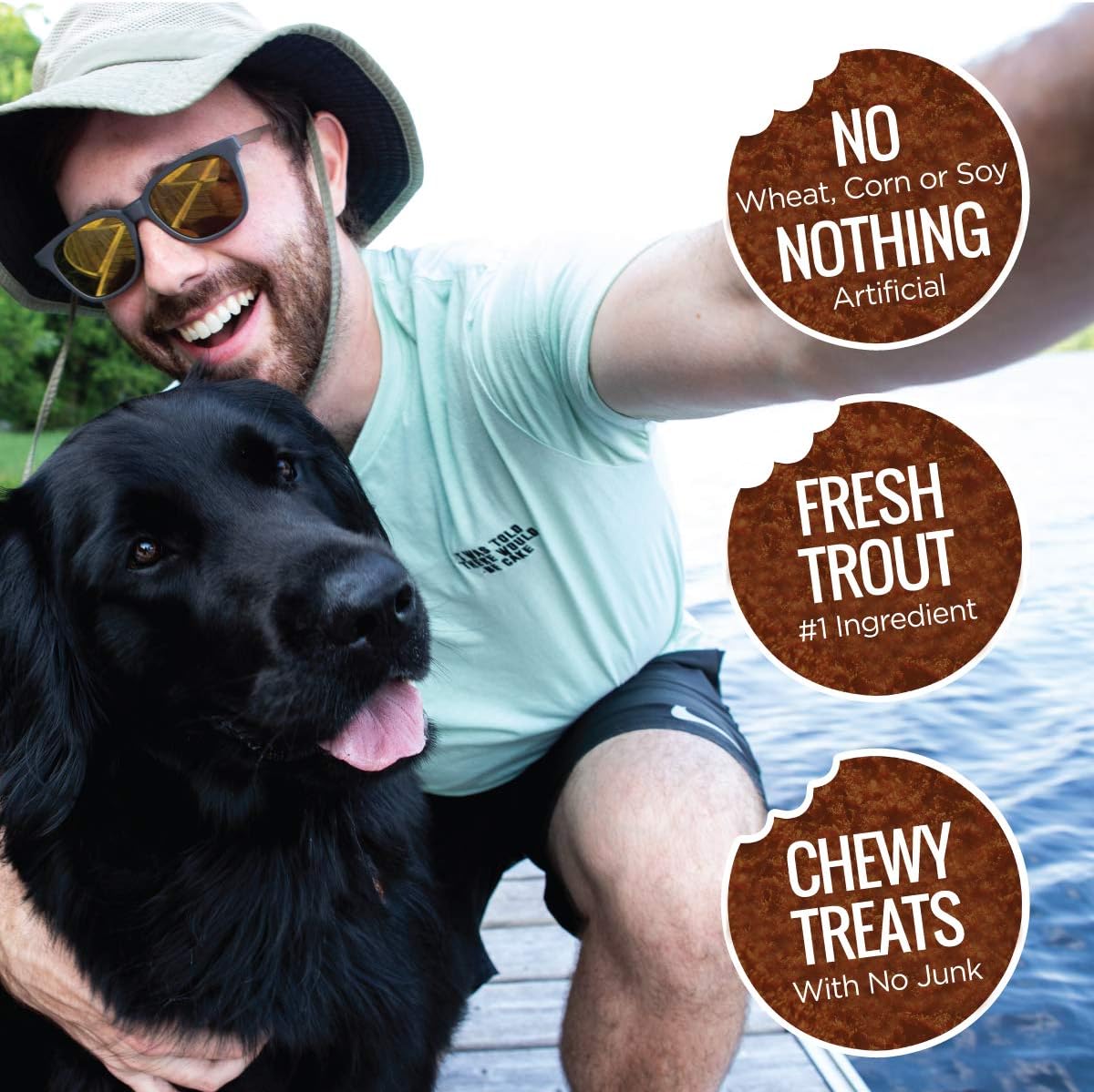 Smart Cookie All Natural Dog Treats - Trout & Apple - Training Treats for Dogs with Allergies, Sensitive Stomachs - Soft Dog Treats, Grain Free, Chewy, Human-Grade, Made in USA - 5oz, Pack of 3