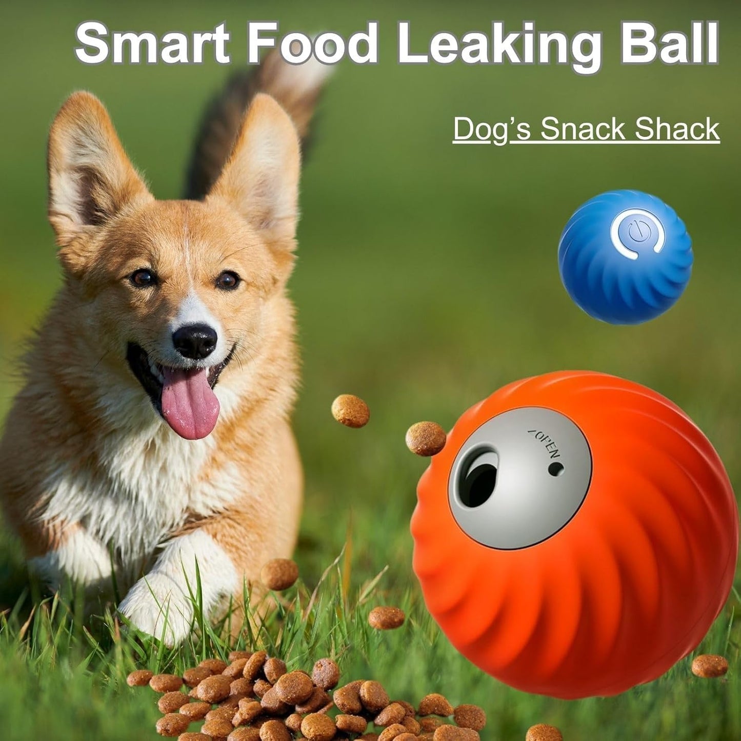 Zoomie Buddy 2.0, Zoomie Buddy for Dogs, 2 in 1 Smart Touch Interactive Dog Balls ＆ Pet Feeder, 2.83" Diameter, Suitable for Small/Medium Dogs, with Fruit Plush Cover (Orange, 3*Mix)