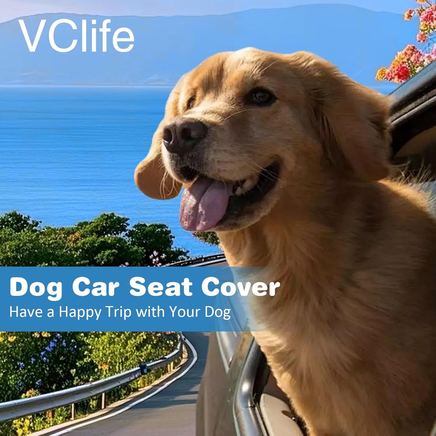 VClife Plaid Dog Car Bed Mat, Non-Slip Backseat Extender Pet Blanket, Washable Dog Bed Mat for SUVs, Sedans & Small Trucks, Portable Travel Pad for Dogs, Wear Resistant, Pet Friendly, Gray, 51"×23.6"