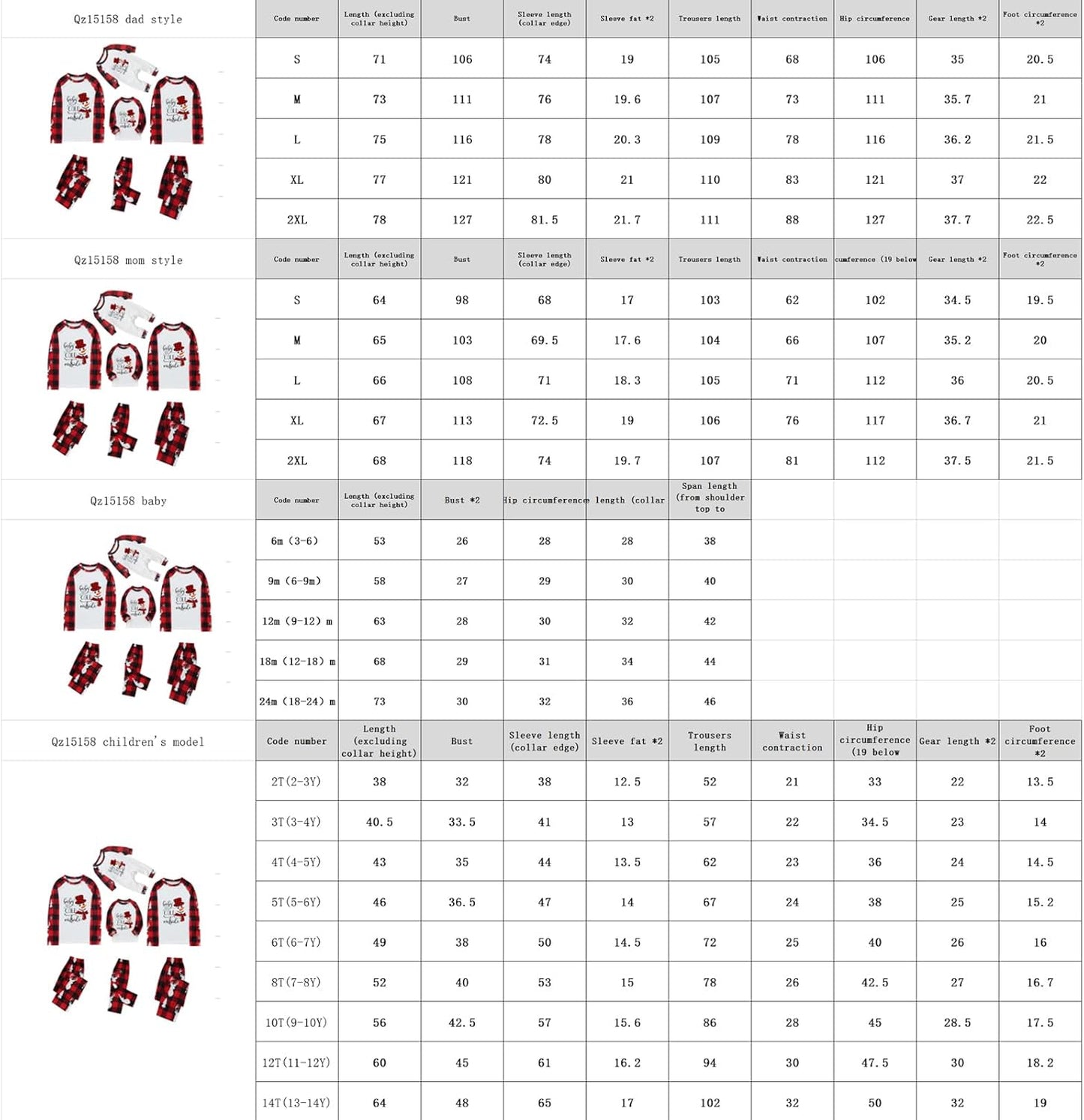 Matching Family Christmas Pajamas Set - Xmas Sleepwear PJs