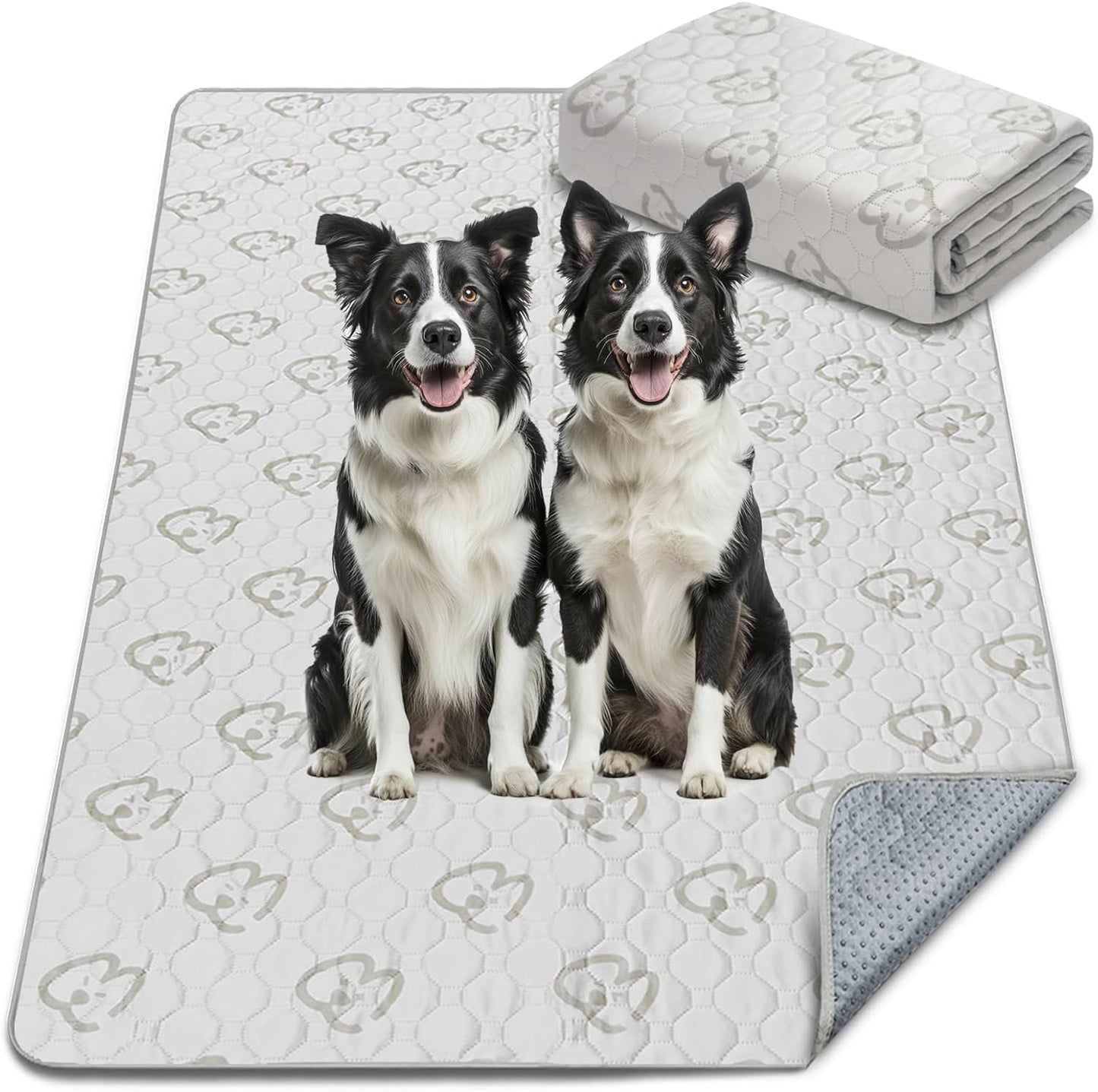 FXW Washable Pee Pads for Dogs, Puppy Pads with Super Absorbent, Specifically Designed for 48inch Cages, 47" × 29" Rectangle, Khaki, 1 Pack