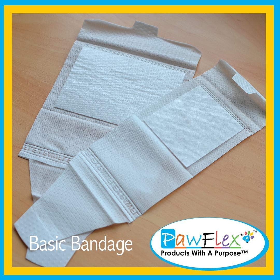 Basic Leg Bandages for Dogs, Cats and Other Pets First Aid Non-Adhesive Fur Friendly - Value 10 Pack (5 Standard, 5 Wide) by PawFlex (XXX-Small)