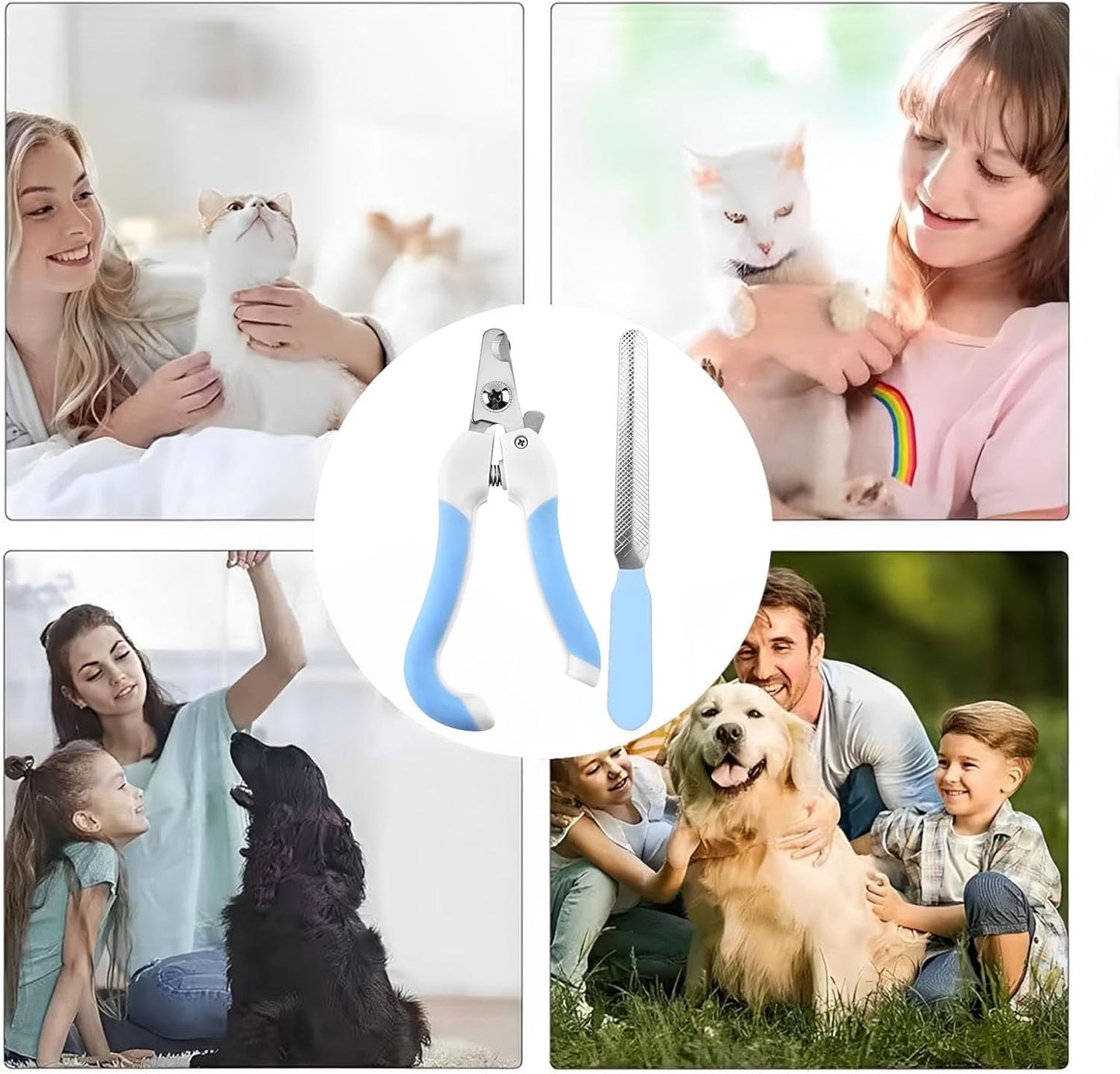 Cat Nail Clippers for Beginners and Groomers - Durable pet Trimmer - Supplies with Safety Guard, Avoid Overcutting - Grooming Tool for Small Animals Tiny Dog Indoor Cat Bunny Rabbit Bird Kitten(Blue)