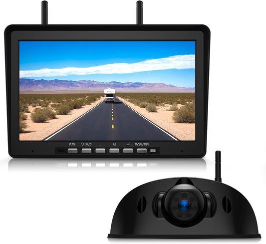 10.1" RV Backup Camera Wireless System Plug and Play, Pre-Wired for Furrion RV Trailer Camper Motorhome, HD 1080P DVR Monitor with Rear View Camera, IR Night Vision IP69K Waterproof, BY5