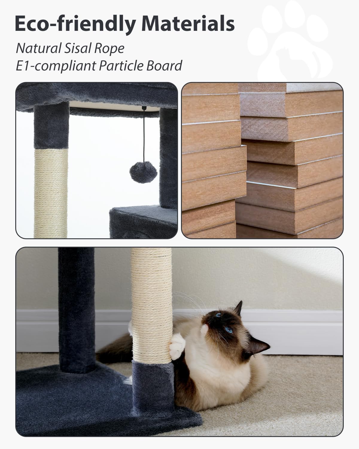 Cat Tree for Large Cats with Metal Plush Big Hammock, 56.3" Cat Tower for Indoor Cats with 2 Door Condo House, 6-Tier Cat Shelves with Scratching Posts and Large Top Perch, Dark Gray