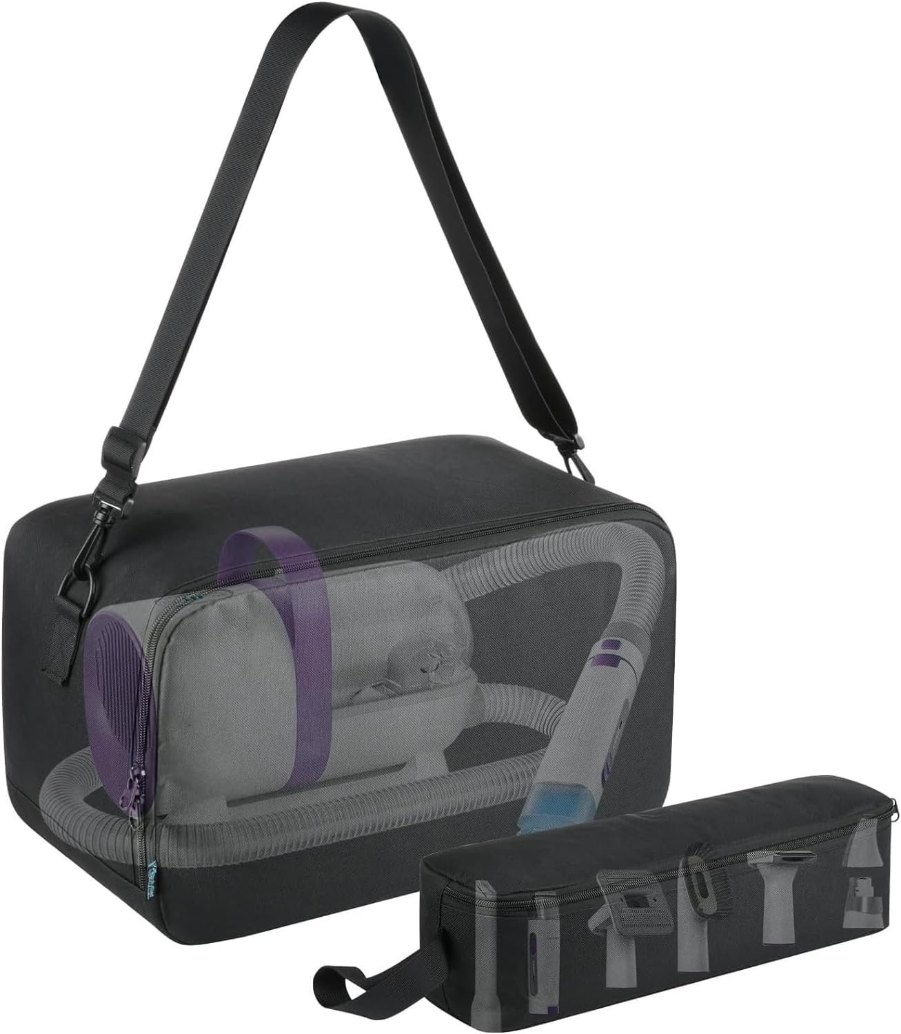 Beautyflier Pet Grooming Supplies Organizer, Protective Tote Bag Case for Pet Grooming Kit & Vacuum Suction Dogs Cats Hair, Travel Pouch Bag for Pet Dog Grooming Vacuum Kit, Bag Only (Black)