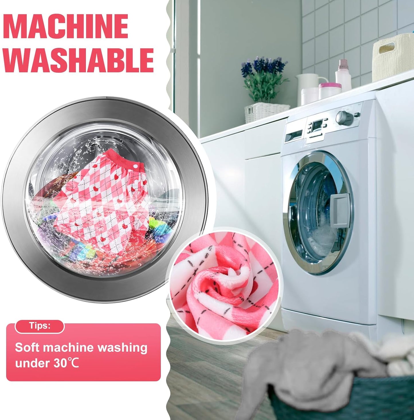 BEAUTYZOO Dog Pajamas Large Sized Dog, Summer Doggie Pajamas for Boy Girl, Soft Strechy Cotton Puppy Pjs Jammies Onesies for Men Women, Pet Jumpsuit Body Suit Cat Apparel Clothes, Pink Heart L