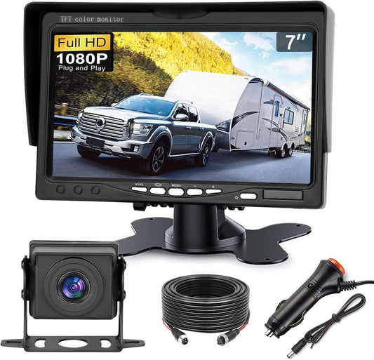 Kairiyard Backup Camera, 7 Inch HD 1080P Reverse Rear View Camera 150° Wide Angle Wired Back up Camera System for Truck Car Trailer Camper Tractor