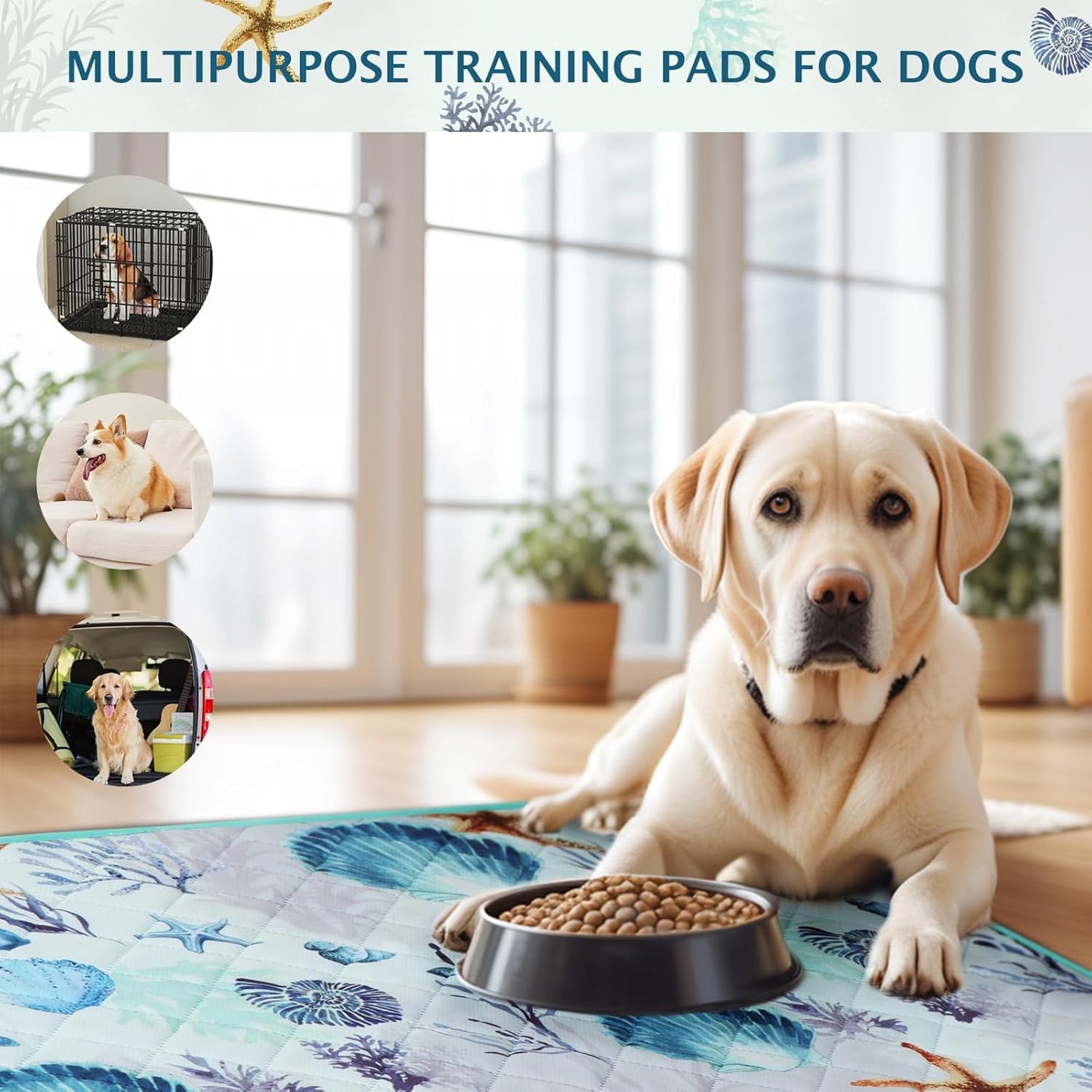 IEUUMLER Washable Pee Pads for Dogs, 1 Pack Reusable Waterproof Puppy Pads, Non-Slip Super Absorbent Dog Training Pad for Playpen Crate Bed EU012