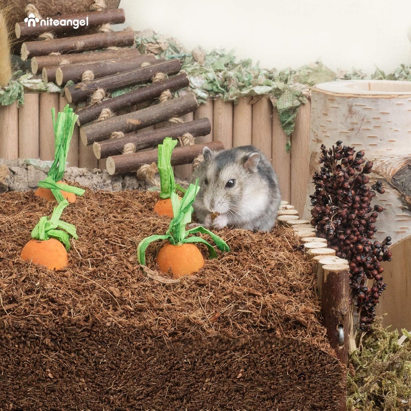 Niteangel Natural Coco/Cork Hamster Bedding Pet Litter for Dwarf Syrian Hamsters, Gerbils, mices, Degus or Other Small Animal